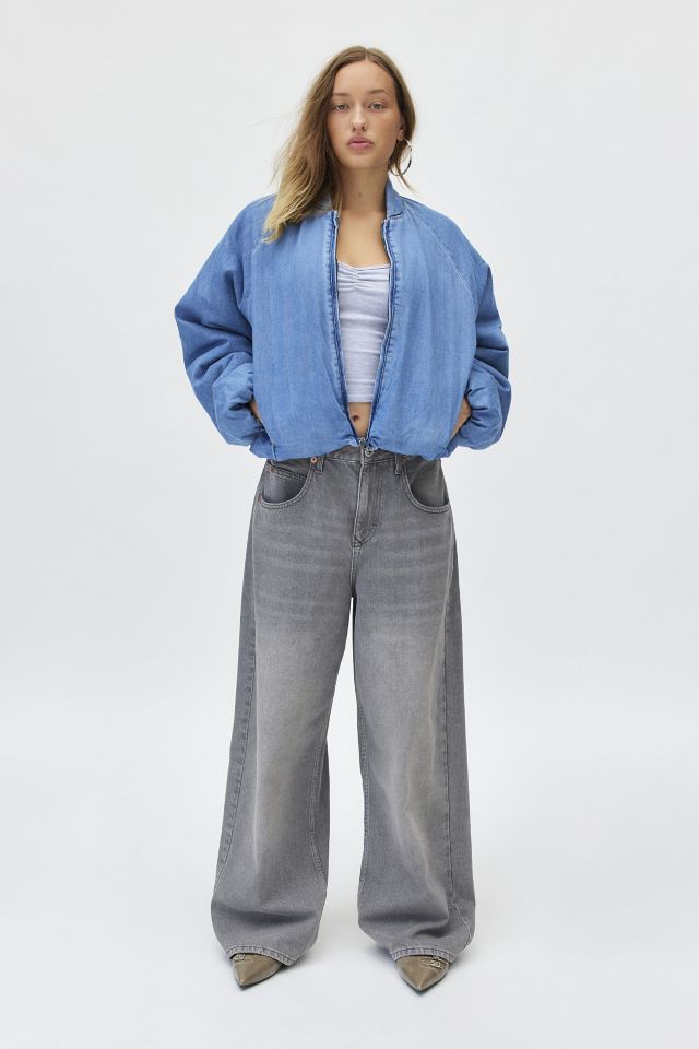 AFRM Billie Padded Denim Bomber Jacket #1