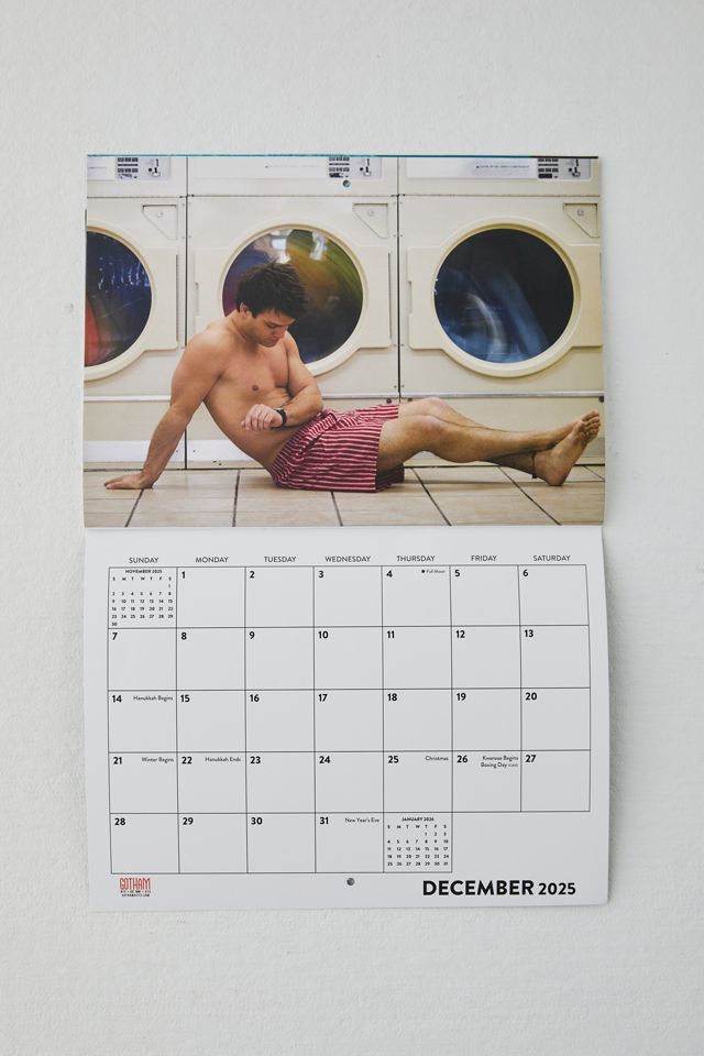 Sexy Men Doing Chores 2025 Wall Calendar | Urban Outfitters
