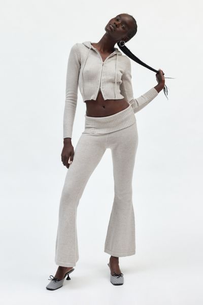 THETOE CHÂTELET KNIT PANTS ivory Crochet knit pants – FRANKIE THE STUDIO