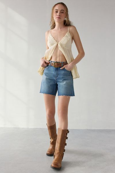 Wrangler High-rise Relaxed Denim Short In Sierra, Women's At Urban Outfitters In Sierra