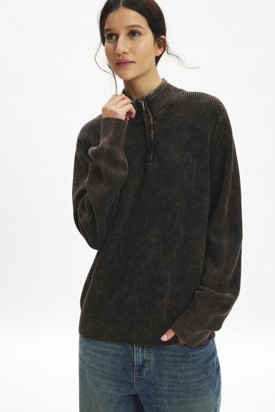 Urban Renewal Remade Acid Wash Quarter Zip Pullover