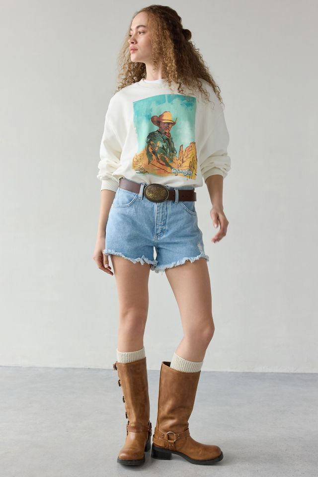 Wrangler Cowboy Graphic Oversized Crew Neck Pullover #1