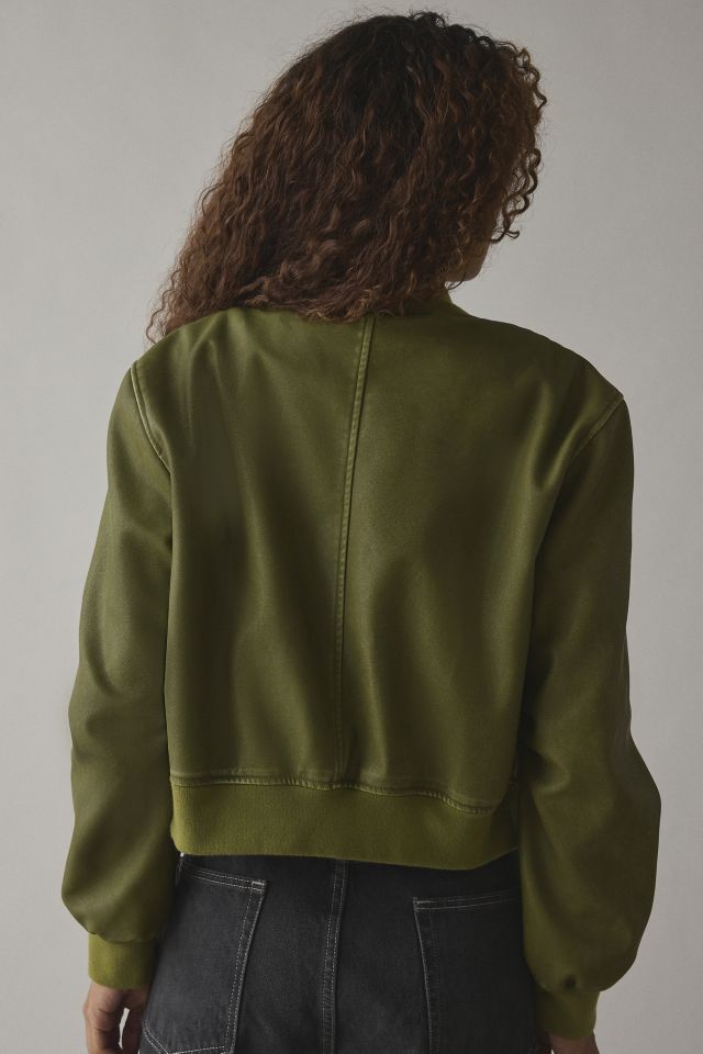 Silence + Noise Shayla Seamed Faux Leather Bomber Jacket #2
