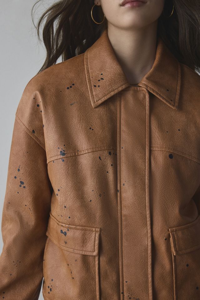 Silence + Noise Painterly Faux Leather Jacket #1