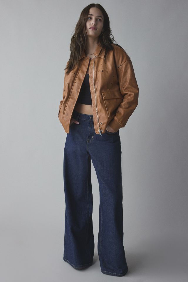 Silence + Noise Painterly Faux Leather Jacket #2