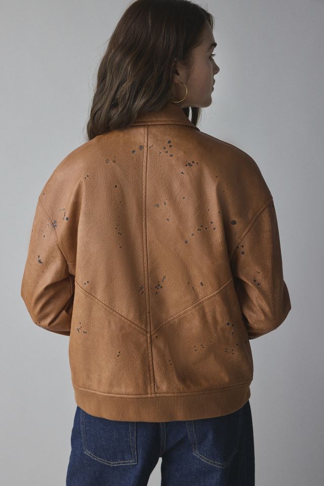 Silence + Noise Painterly Faux Leather Jacket #3