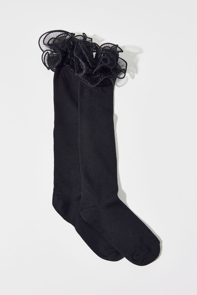 Chiffon Ruffle Knee High Sock | Urban Outfitters