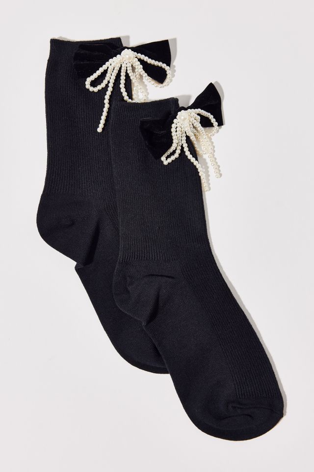 Chaussette Nœud en Velours et Perle #2