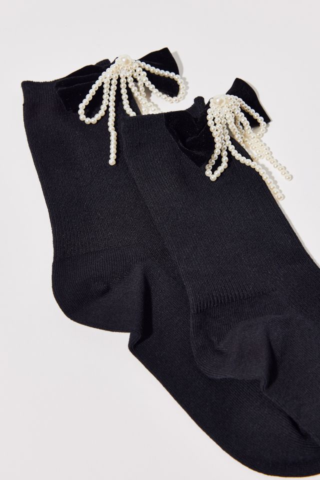 Chaussette Nœud en Velours et Perle #3
