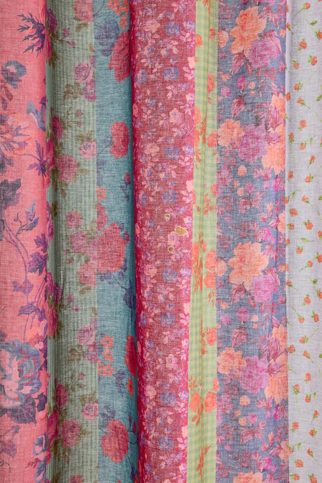 Willa Rose Floral Striped Window Panel #2