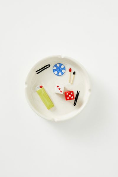 Cendrier en céramique à motifs Vices