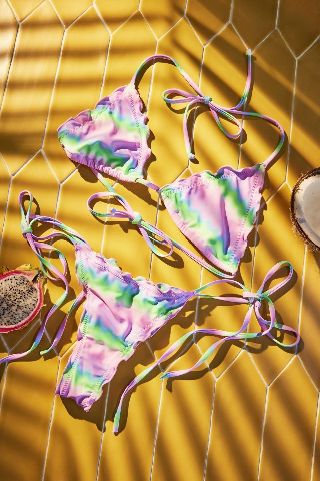 Kulani Kinis Candy Clouds Lettuce Edge Bralette Bikini Top #1