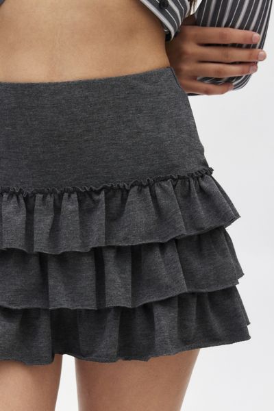 Kimchi Blue Rara Knit Tiered Ruffle Mini Skirt