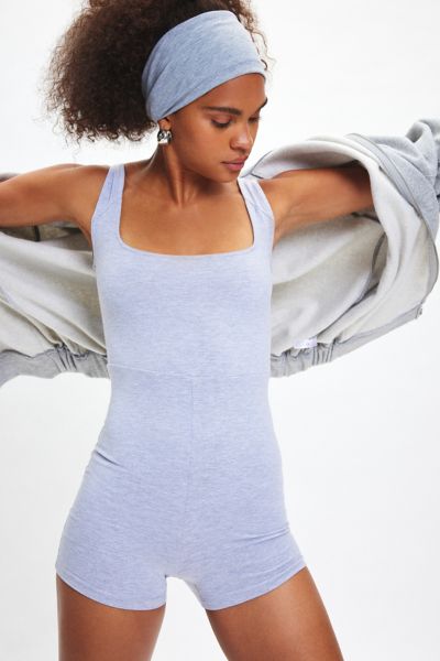 OUT FROM UNDER BEC SINGLET ROMPER IN GREY, WOMEN'S AT URBAN OUTFITTERS 