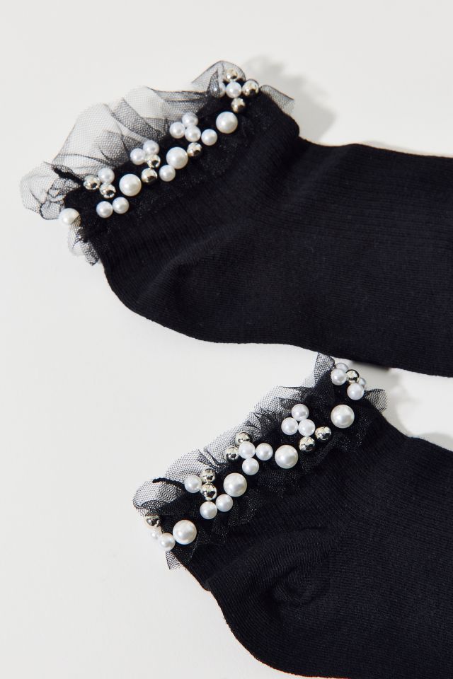 Pearl & Ruffle Ankle Sock #2
