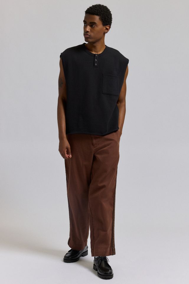 BDG Raw Cut Sleeveless Pocket Henley Tee #2
