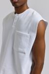 BDG Raw Cut Sleeveless Pocket Henley Tee
