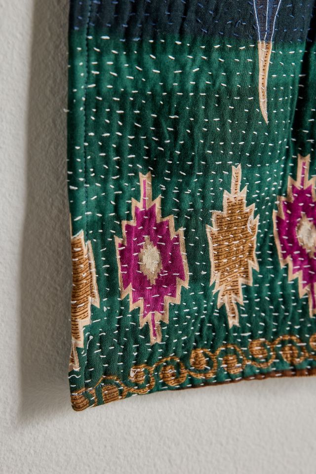 ReMADE By UO Remnants Arizona Screen Printed Kantha Tapestry #3