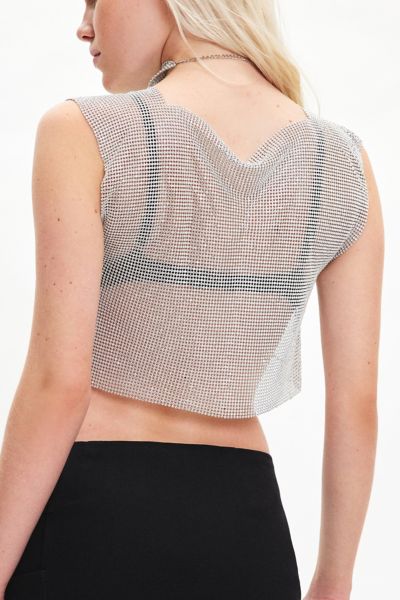 Silence + Noise Shine On Metallic Chainmail Tank Top