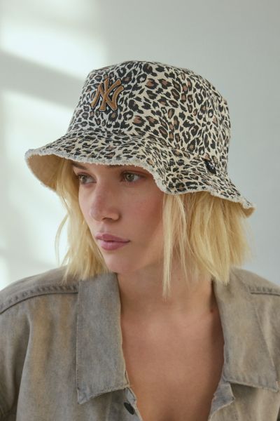 47 Brand Ny Yankees Lisa Animal Print Bucket Hat In Animal Print, Women's At Urban Outfitters In Animal Print