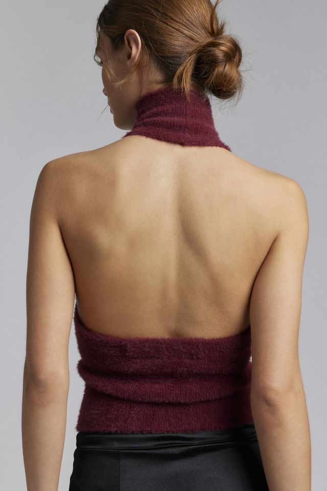 Silence + Noise Selena Eyelash Mockneck Halter Sweater #3