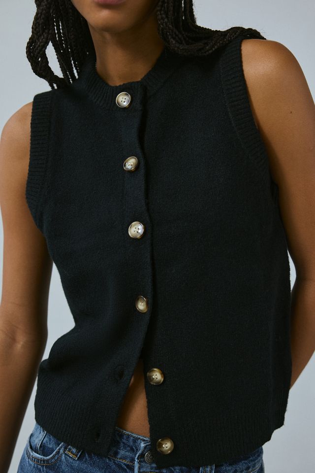 Motel Camira Button Front Sweater Vest Top | Urban Outfitters