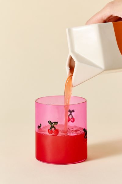Urban Outfitters Cherry Icon Juice Glass In Cherry At