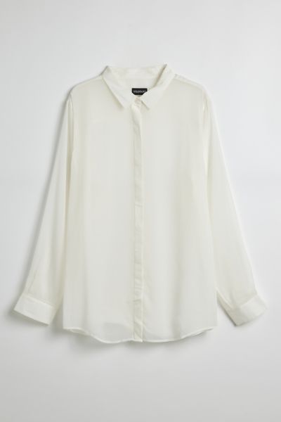 WILDFANG The Empower Sheer Long Sleeve Button-Down Shirt