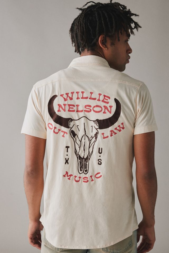 American Needle Willie Nelson Embroidered Short Sleeve Button-Down Shirt #3