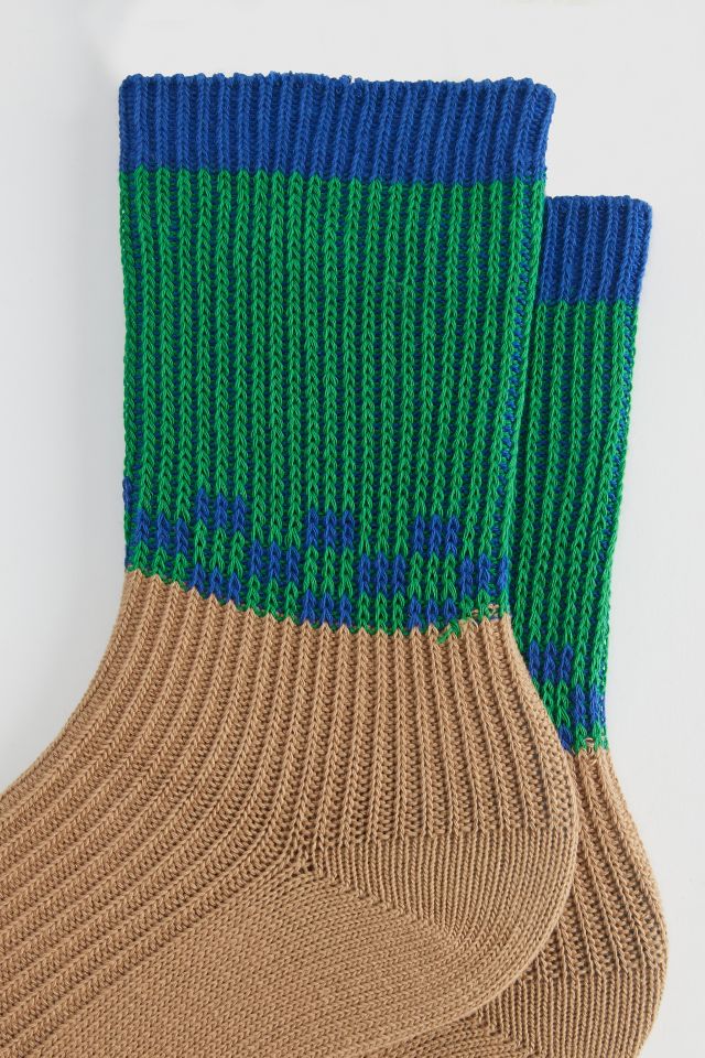 Chaussette Côtelée à Motif Damier #1
