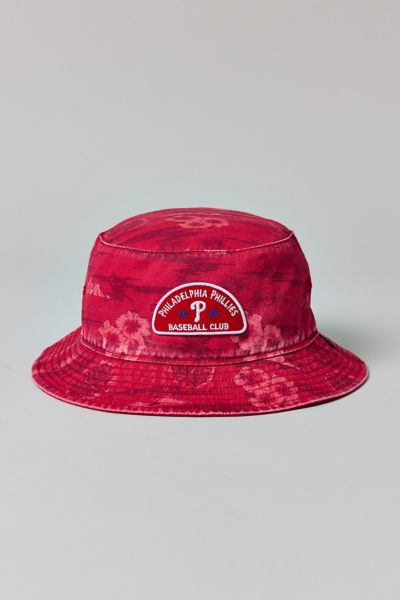 47 Brand Mlb Philadelphia Phillies Floral Pattern Bucket Hat In Red, Men's At Urban Outfitters In Red