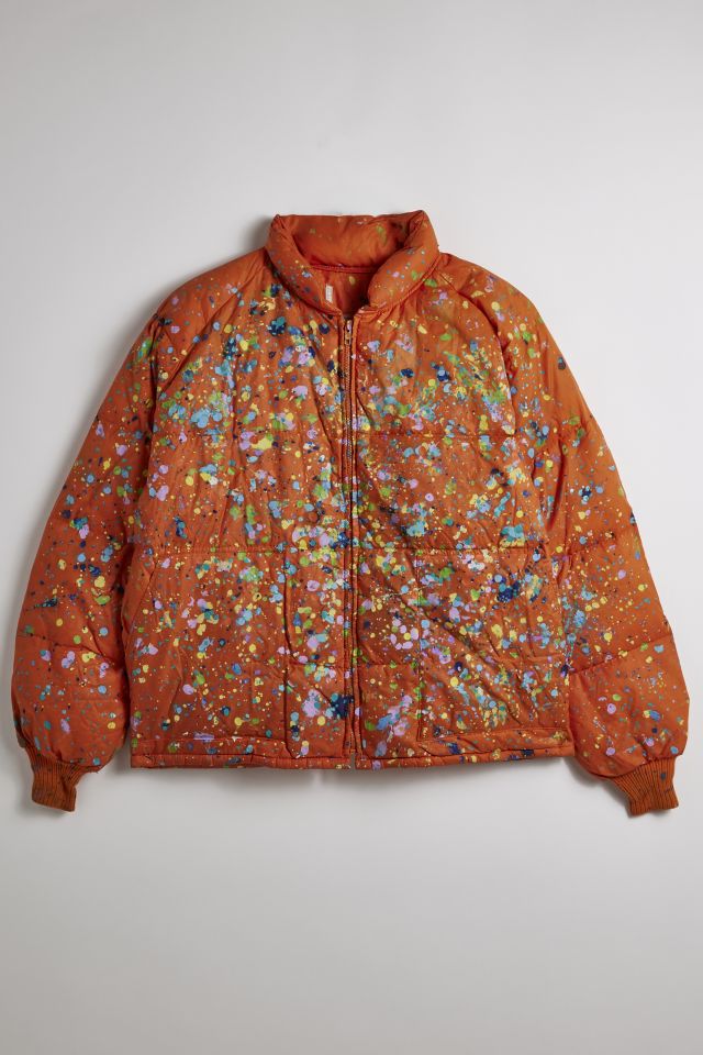 Vintage Paint Splatter Puffer Jacket | Urban Outfitters