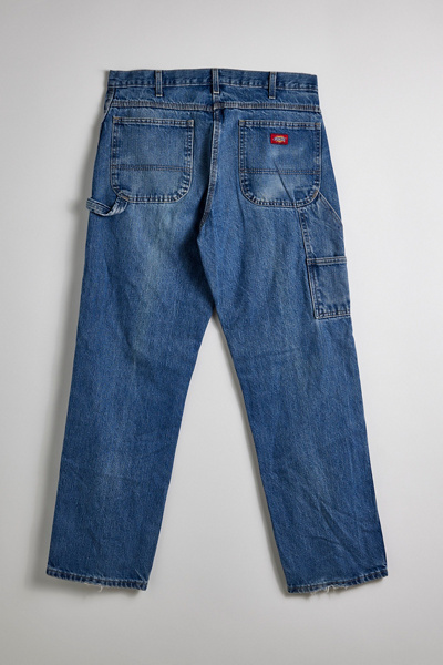 Women's Carpenter Denim Pants - 4-Pocket Wide Leg Jeans With Elastic Waist