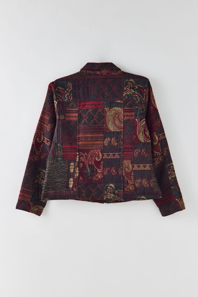 Vintage Tapestry Pattern Collared Jacket #1