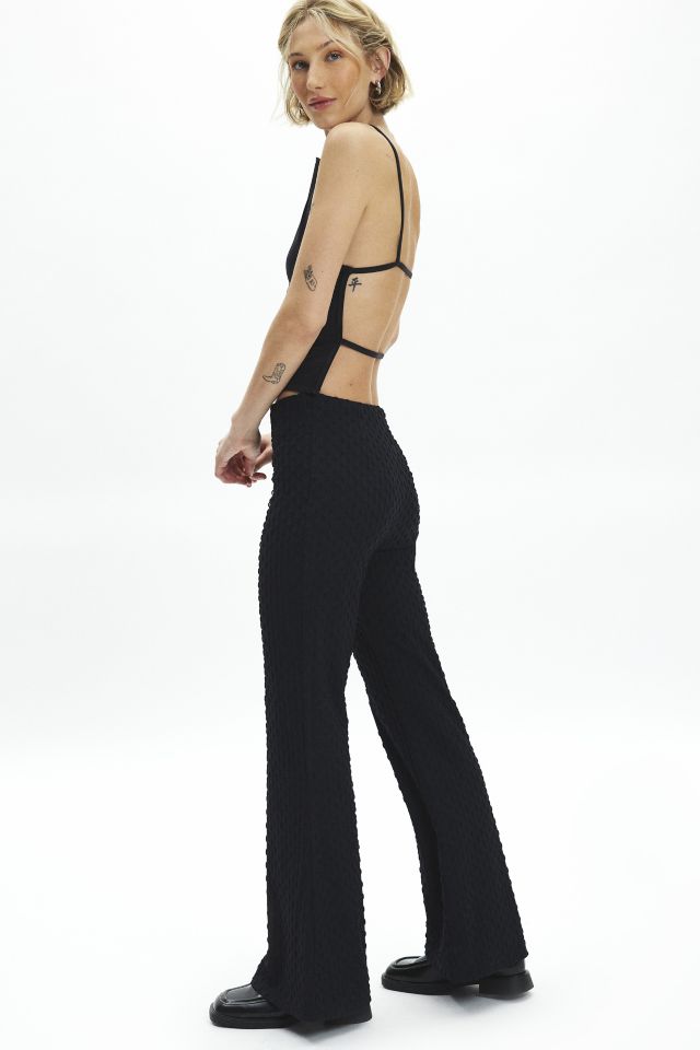 Another Girl Textured Low Rise Flare Pant #2