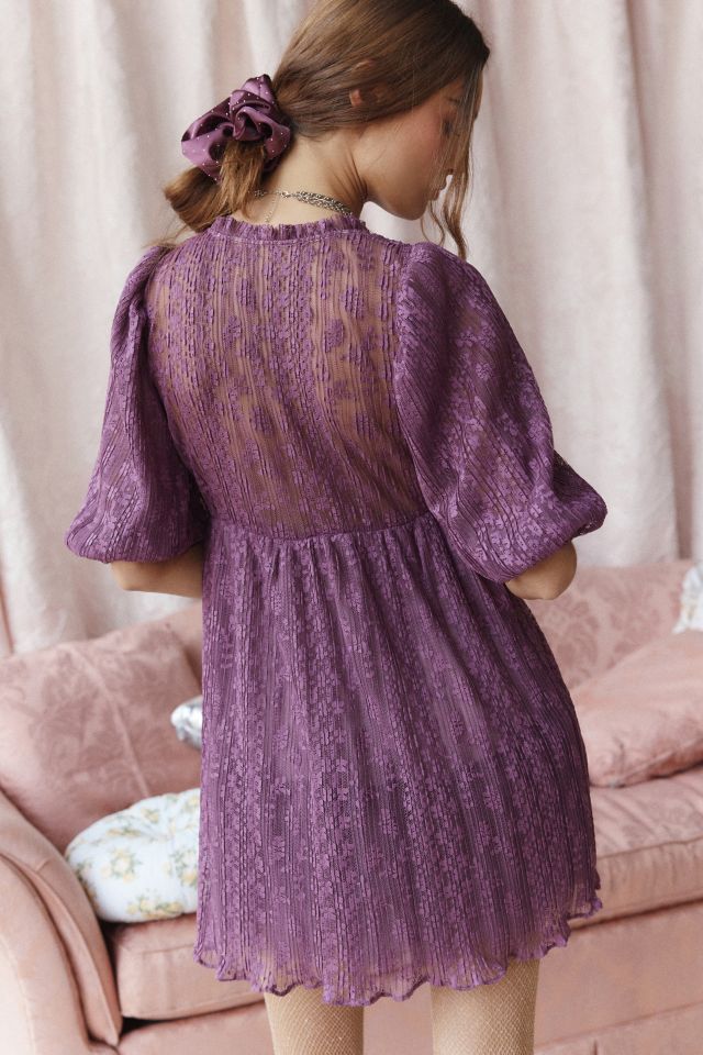 Kimchi Blue Margaret Lace Bow Detail Babydoll Mini Dress #3