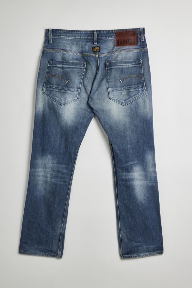 Vintage G-Star Size 36 Distressed Wash Denim Jean #1