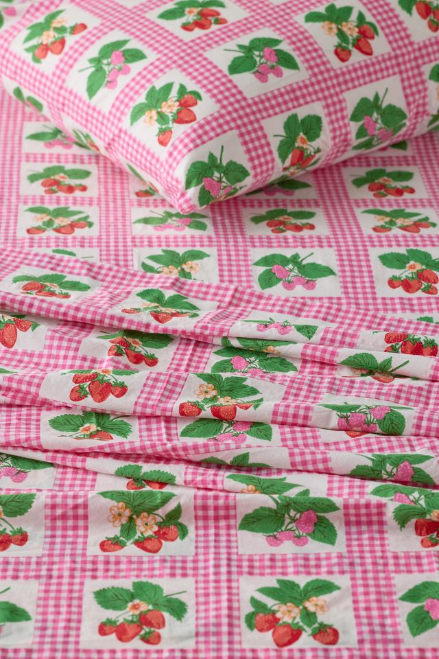 Gingham Fruit Patterned Sheet Set #1