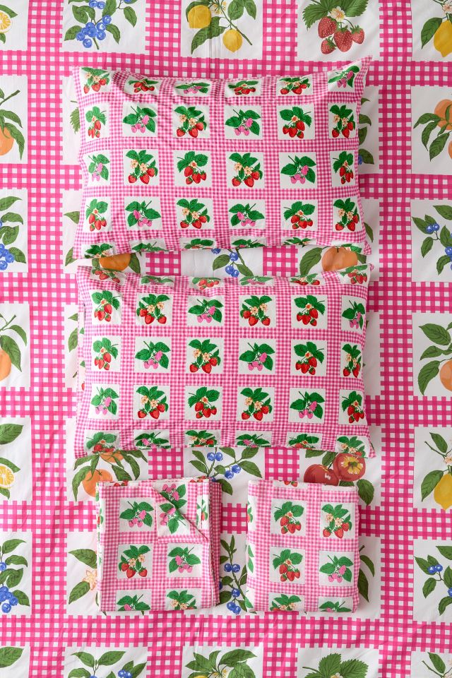 Gingham Fruit Patterned Sheet Set #2