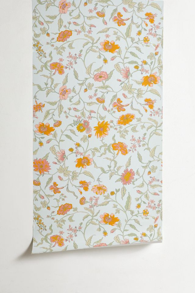 UO Home Ella Vine Floral Removable Wallpaper