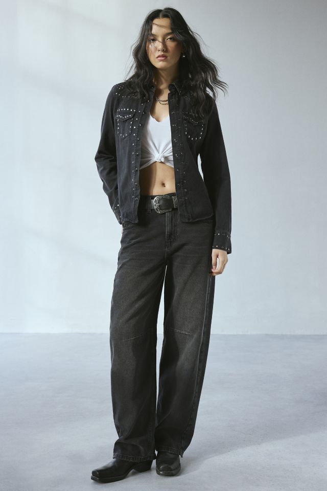 Chemise Western en Denim Cloutée Arielle BDG #3