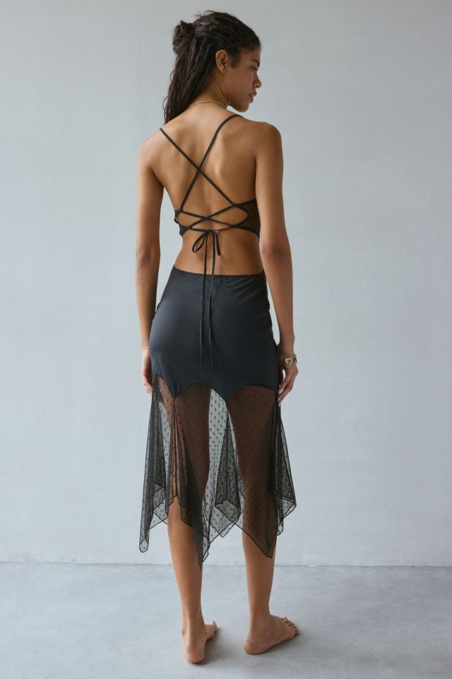 Thistle + Spire Eden Lace-Up Hanky Hem Slip | Urban Outfitters