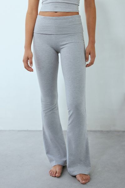 OUT FROM UNDER BEC FOLDOVER FLARE PANT IN LIGHT GREY, WOMEN'S AT URBAN OUTFITTERS 