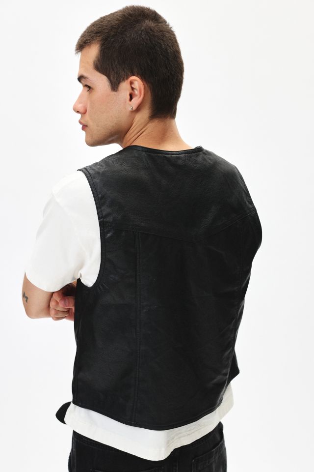 BDG Faux Leather Riding Vest #2