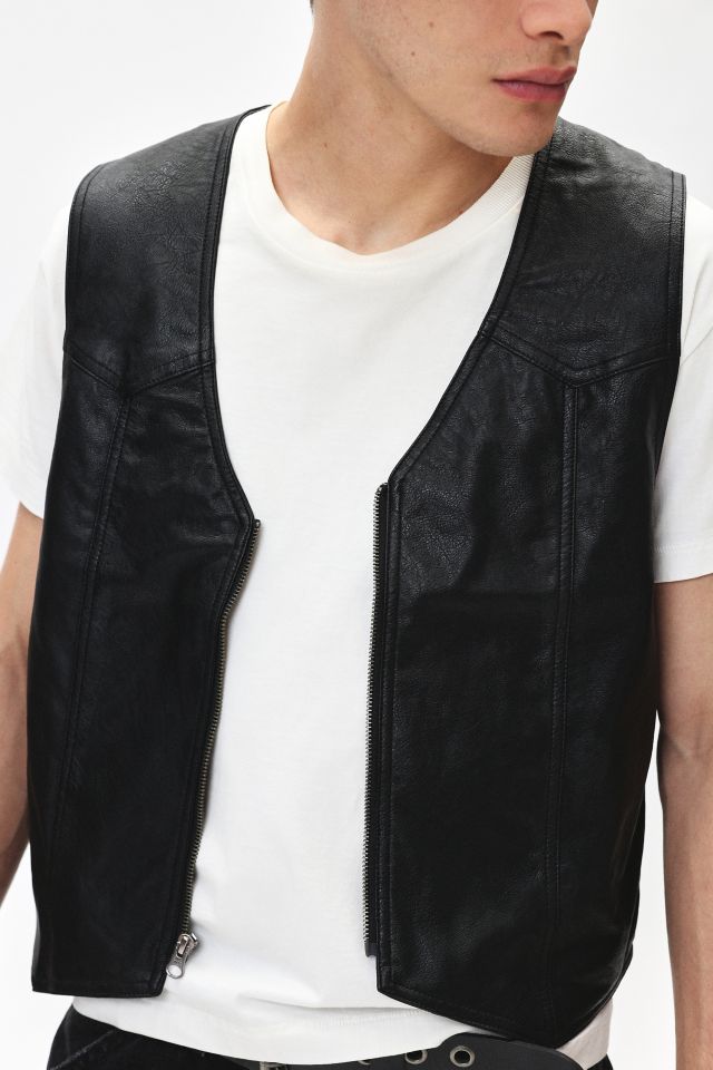 BDG Faux Leather Riding Vest #4