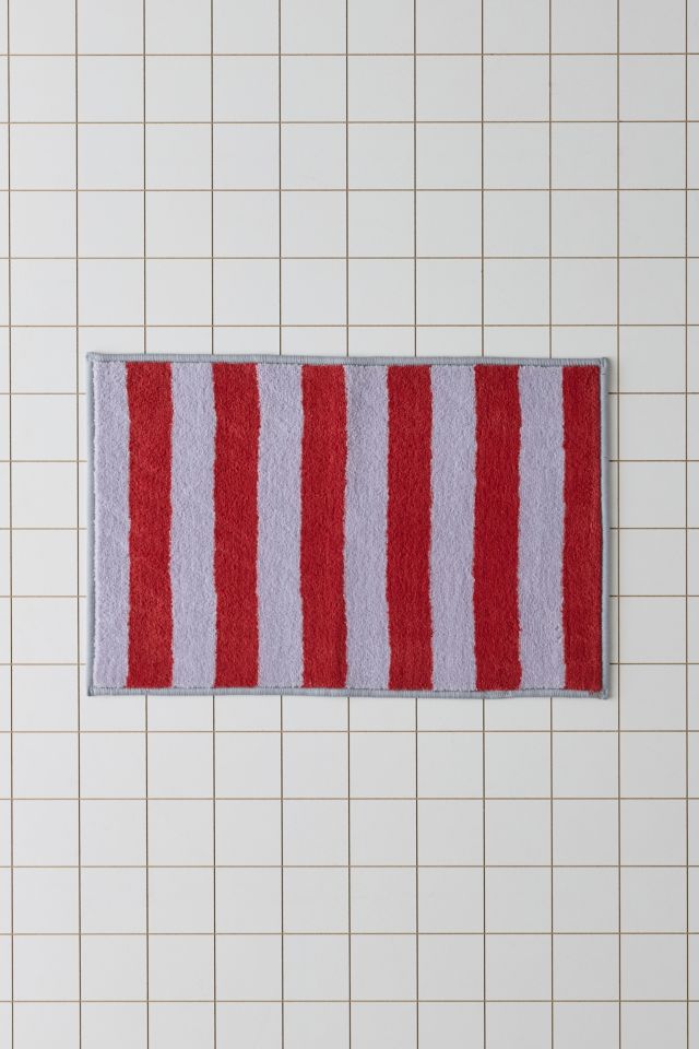 Awning Stripe Plush Printed Bath Mat #1