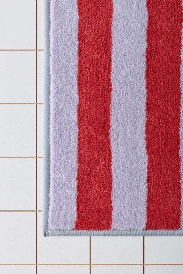 Awning Stripe Plush Printed Bath Mat #3