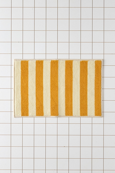 Awning Stripe Plush Printed Bath Mat - Thumbnail 2