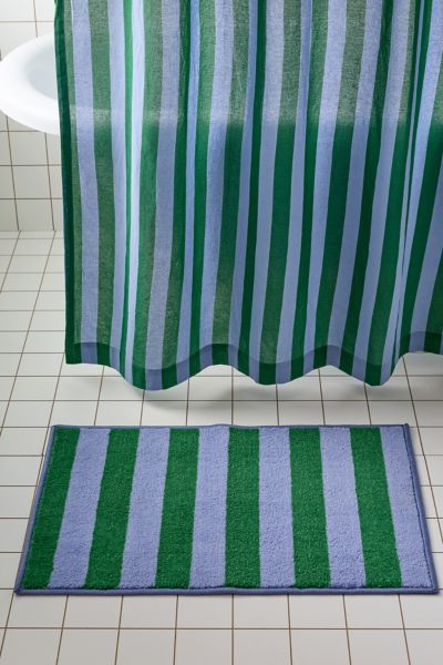 Urban Outfitters Awning Stripe Bath Mat In Blue/green At  In Blue/green