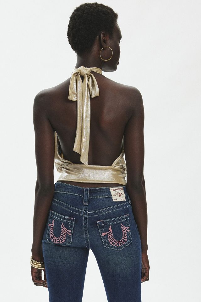 Silence + Noise Dagny Shine Backless Halter Top #1